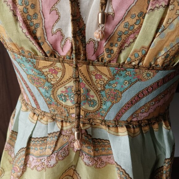 Zimmermann Maxine Picnic Spaghetti Strap Midi Dress - Picture 4 of 8